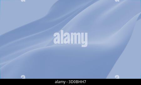 Abstraktes zartes blaues Seidenhintergrund luxuriöses wellenförmiges Tuch satiniertes pastellfarbenes Material. Luxuriöse Pflege, flüssige Wellenspritzer, wellige Flüssigtextur Stockfoto