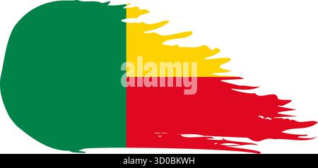 Benin Kometenfahne fliegen, Grunge Pinsel Vektor Stock Vektor
