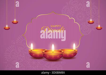 Indisches Festival der Lichter glücklich Diwali, Feiertagshintergrund, Diwali Feier Grußkarte, abstrakte Vektor-Illustration Design Stock Vektor