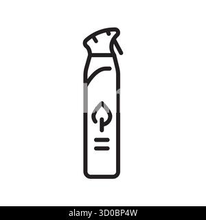 Duftspray, Symbol für schwarze Linie. Vektor isoliertes Element.editierbare Kontur Stock Vektor