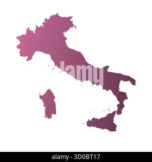 Karte von Italien, Schildersilhouette. Weltkarte Globe. Vektorillustration isoliert auf weißem Hintergrund. Europäischer Kontinent Stock Vektor
