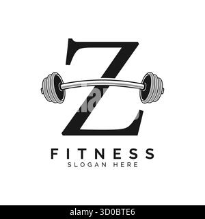 Letter Z Gym Logo Design. Symbol mit dem Buchstaben Z-Barbell Stock Vektor