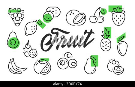 Obstposter. Vektorabbildung Stock Vektor