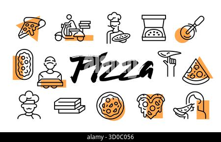 Pizza-Poster. Vektorabbildung Stock Vektor