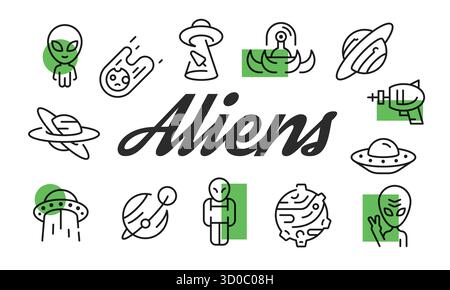 Aliens Poster. Vektorabbildung Stock Vektor
