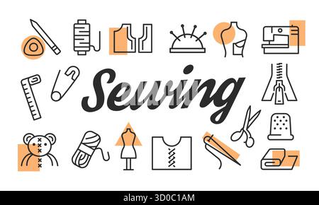 Poster Zum Nähen. Vektorabbildung Stock Vektor