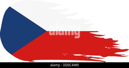 Tschechische Republik Kometenflagge fliegen, Grunge Pinsel Vektor Stock Vektor