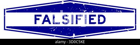 Grunge blauer gefälschter sechseckiger Gummisiegelstempel auf weißem Hintergrund Stock Vektor