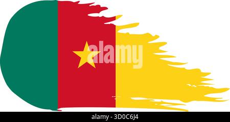 Kamerun Kometenfahne fliegen, Grunge Pinsel Vektor Stock Vektor