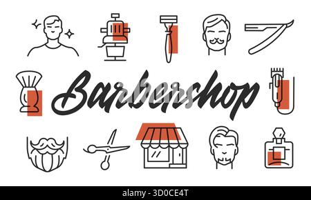 Poster Zum Friseur. Vektorabbildung Stock Vektor