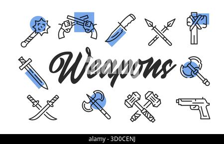 Waffenposter. Vektorabbildung Stock Vektor