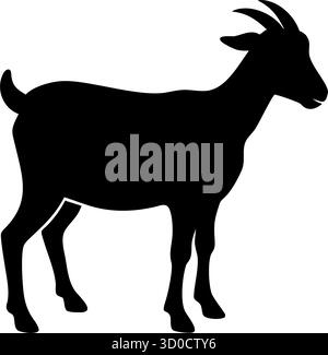 Ziegen-Silhouette-Vektor – Farm-Tier-Symbol für Landwirtschaft Branding, Kulturdesign und Viehzucht-Bildung Stock Vektor