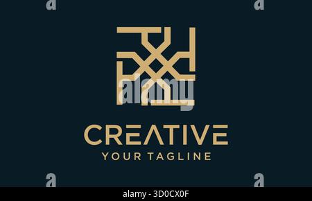 Abstrakte Vorlage für das erste P-Logo für das Fashion Digital Technology Business Stock Vektor