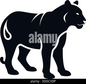 Tiger Silhouette Vektor – Wild Animal Icon für Dschungel Branding, Tattoo Art und Fierce Design Projekte Stock Vektor