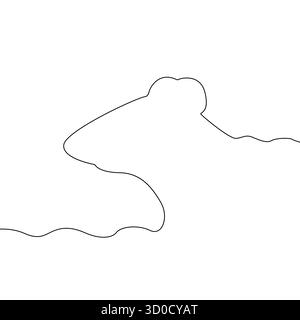 Kameltier-Illustration. Vektor für fortlaufende Linienzeichnung. Minimalistische Wüstenkreaturen. Schlichte Kontur. EPS 10. Stock Vektor