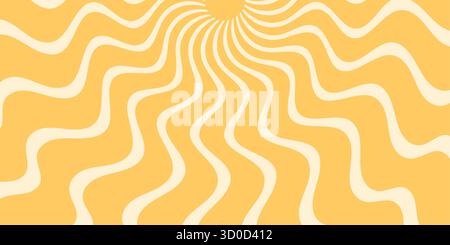 Grooviger Retro Sun Burst Wave Hintergrund Stock Vektor