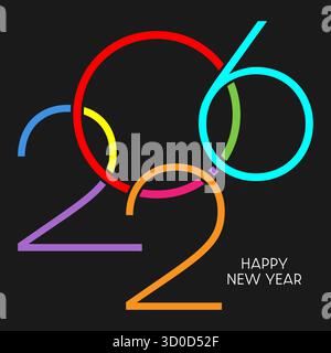 Happy New Year Hintergrund mit farbenfrohem abstraktem Textdesign Stock Vektor