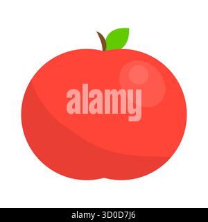 Apfelfrucht-Symbol. Rotes Farbsymbol. Gesunde Lebensmittel Vektor-Illustration. Organisches süßes Objekt. Stock Vektor