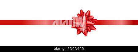 Realistische rote Schleife und Bandvektor. Stock Vektor