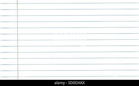Papierzeile Schulnotizbuch, Seite, leeres Blatt leer. Zeilenraster Copybook, Notizpapier. Brief, Arbeitsblatt Übungsbuch und zurück zur Schule. Vektorabbildung Stock Vektor