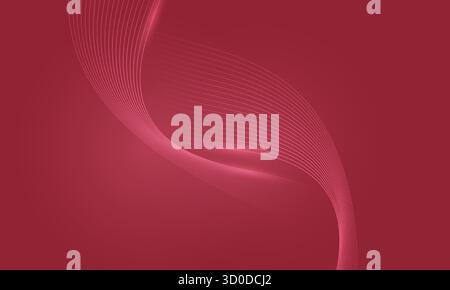 Abstrakter roter Hintergrund mit sanften rosa Wellenlinien. Modernes dynamisches Wellenmuster. Anzug für Geschäftspräsentationen Hintergrund, Unternehmen, Broschüren Stock Vektor