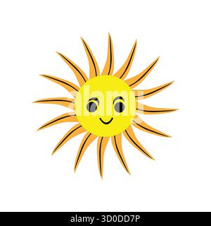 Happy Sun Figur Illustration Stock Vektor