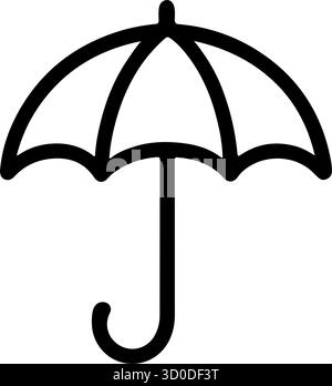 Offener Regenschirm Icon Doodle handgezeichnet. Clipart-Symbol für Umrisslinien. Vektorabbildung. Stock Vektor