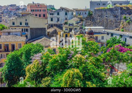 Blick auf die Altstadt von Korfu, Griechenland Stockfoto