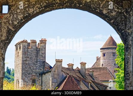 Burganlage, längste Burg der Welt, Burghausen, Altötting, Bayern, Deutschland Stockfoto
