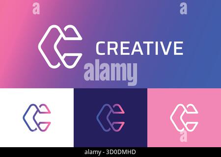 Creative Letter C Modern Technology Logo Business and Company Stock Vektor