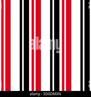 Nahtloser Mustervektor für schwarze und rote Farbstreifen Stock Vektor