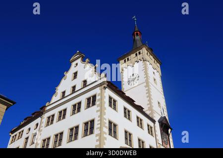 Grafeneckart, ältester Teil des Rathauses, Würzburg, Niederfranken, Bayern, Deutschland Stockfoto