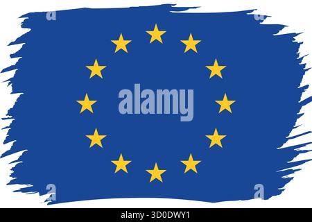 Flagge der Europäischen Union. Nationales Symbol der EU in offiziellen Farben. Vorlagensymbol. Abstrakter Vektorhintergrund Stock Vektor