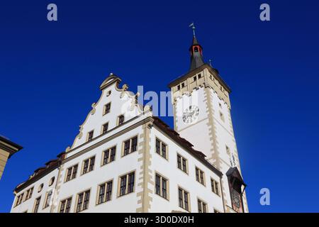 Grafeneckart, ältester Teil des Rathauses, Würzburg, Niederfranken, Bayern, Deutschland Stockfoto
