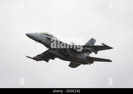 MELBOURNE, AUSTRALIEN - 29. MÄRZ: RAAF FA-18F Super Hornet wurde während der Avalon Airshow 2025 am Avalon Airport am 29. März 2025 in Melbour gesehen Stockfoto
