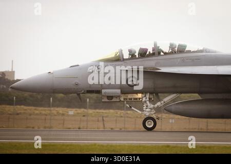 MELBOURNE, AUSTRALIEN - 29. MÄRZ: RAAF FA-18F Super Hornet wurde während der Avalon Airshow 2025 am Avalon Airport am 29. März 2025 in Melbour gesehen Stockfoto