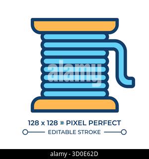Farbsymbol für Kupferdraht-Spulenlinie Stock Vektor