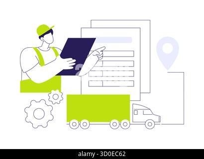 Straßentransport Dokumente abstraktes Konzept Vektor Illustration. Stock Vektor