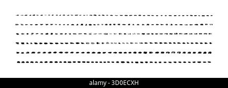 Gerade Linie. Setzen Sie die schwarze Farbe der Striche auf weißem Hintergrund. Pinselstriche mit Stiftstreifen. Pflaster-Bleistiftstreifen für die Hände. Markersammlung Stock Vektor