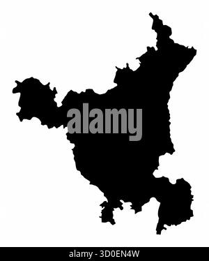 Haryana Silhouette Karte isoliert auf weißem Hintergrund, Indien Stock Vektor