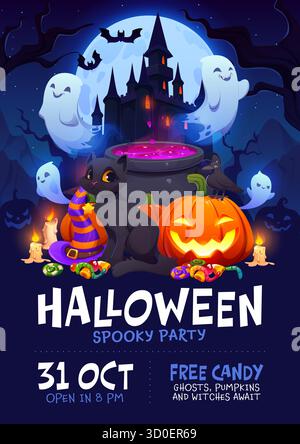 Halloween Party Vektor Einladung gruseliger Flyer Stock Vektor