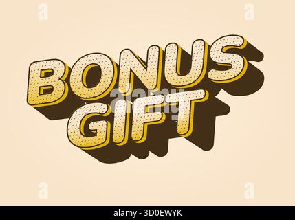Stylisches Bonusgeschenk für Textlesen mit Schatteneffekt und verspieltem und lebendigem Design. Stock Vektor