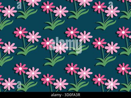 Wunderschönes Blumenmuster in kleinen abstrakten Blumen. Kleine bunte Blumen. Weißer Hintergrund. Nahtloser Hintergrund mit Blumenmuster. Stock Vektor