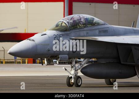 MELBOURNE, AUSTRALIEN - 29. MÄRZ: RAAF FA-18F Super Hornet wurde während der Avalon Airshow 2025 am Avalon Airport am 29. März 2025 in Melbour gesehen Stockfoto