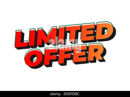 Textgrafik mit dem Angebot „Words Limited“ in kräftigen, farbenfrohen Buchstaben mit Verlaufseffekt. Stock Vektor