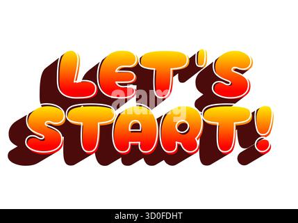 Farbenfroher Text mit der Aufschrift „LOS LOS!“ Mit Schatteneffekt Stock Vektor