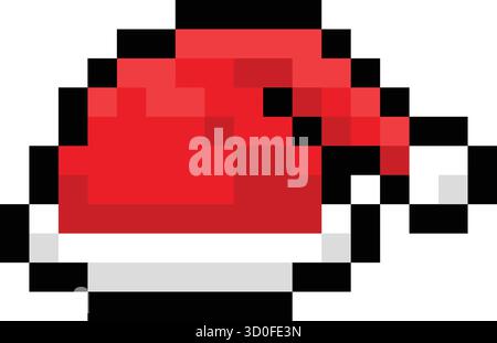 Weihnachtsmann Hat Vater Weihnachtsspiel Pixel Art Symbol Stock Vektor