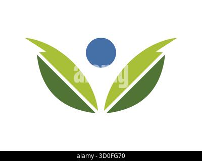 Minimalistisches Leaf-Symbol für Öko-Lifestyle, Naturpflege und Wellness. Perfekt für Bio-Markenlogo, Nachhaltigkeit, grüne Gesundheit, Umwelt Stock Vektor