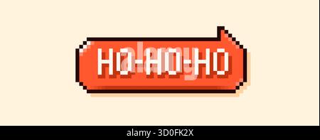 Pixel Art Ho Ho Ho Ho Red Sprechblase. Stock Vektor