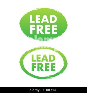 Bleifreies grünes Produktsicherheitsschild Stock Vektor